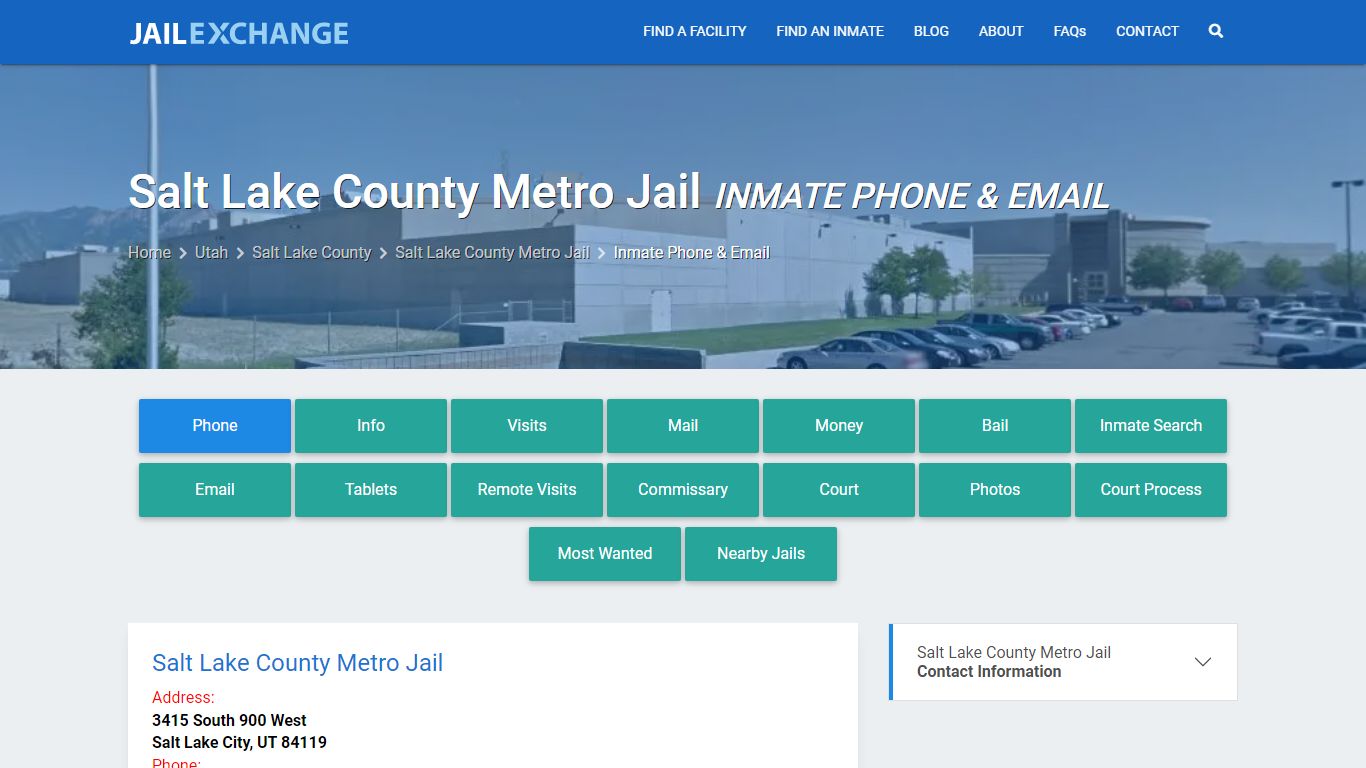 Inmate Phone - Salt Lake County Metro Jail, UT - Jail Exchange